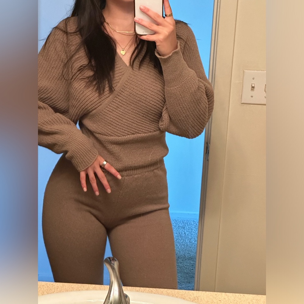 Beige/tan Shein co-ord sweater set.